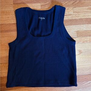 Black Noble Waffle Tank